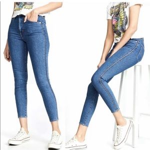 Levi’s Premium Mile High Super Skinny Side Zipper Italian Denim Jeans 24